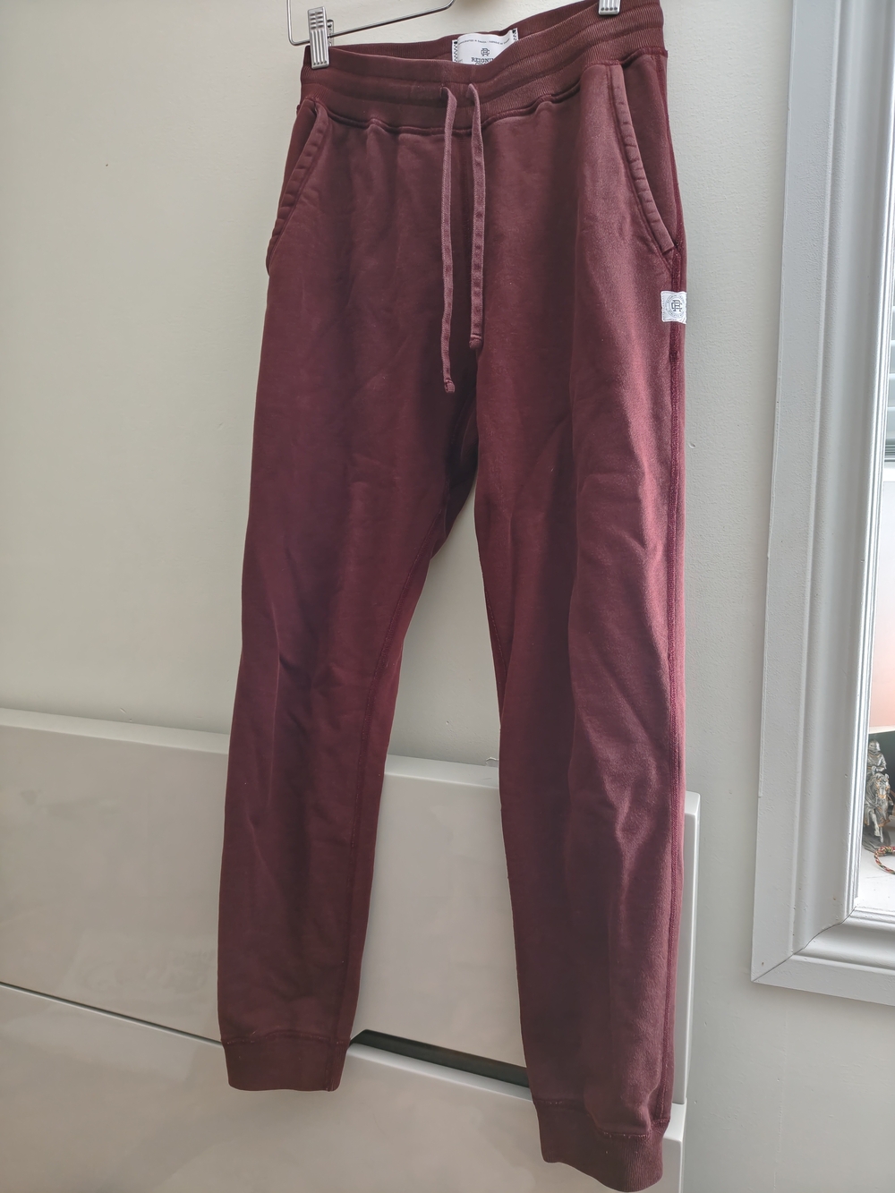 Reigning Champ Washed Out Maroon Sweatpants Joggers Size S